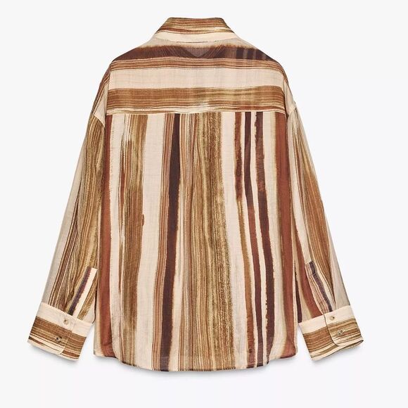 ZARA OVERSIZED STRIPED SHIRT - Picture 3 of 11